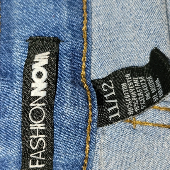 Fashion Nova Medium Blue High Waisted Distressed Jeans - Picture 6 of 10